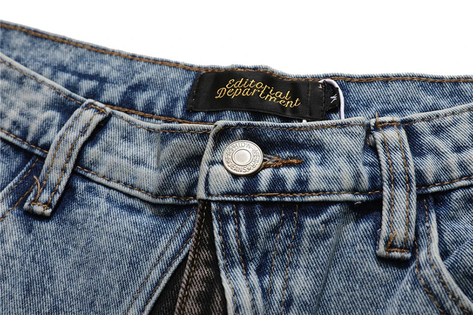 //Star denim jean shorts