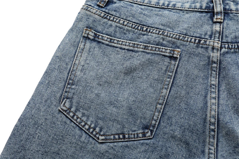 //Star denim jean shorts