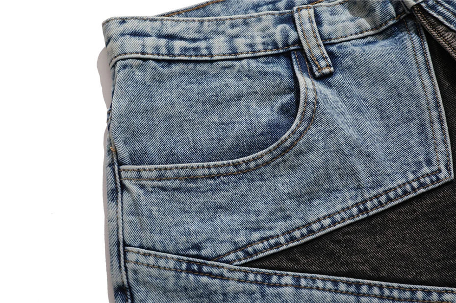 //Star denim jean shorts