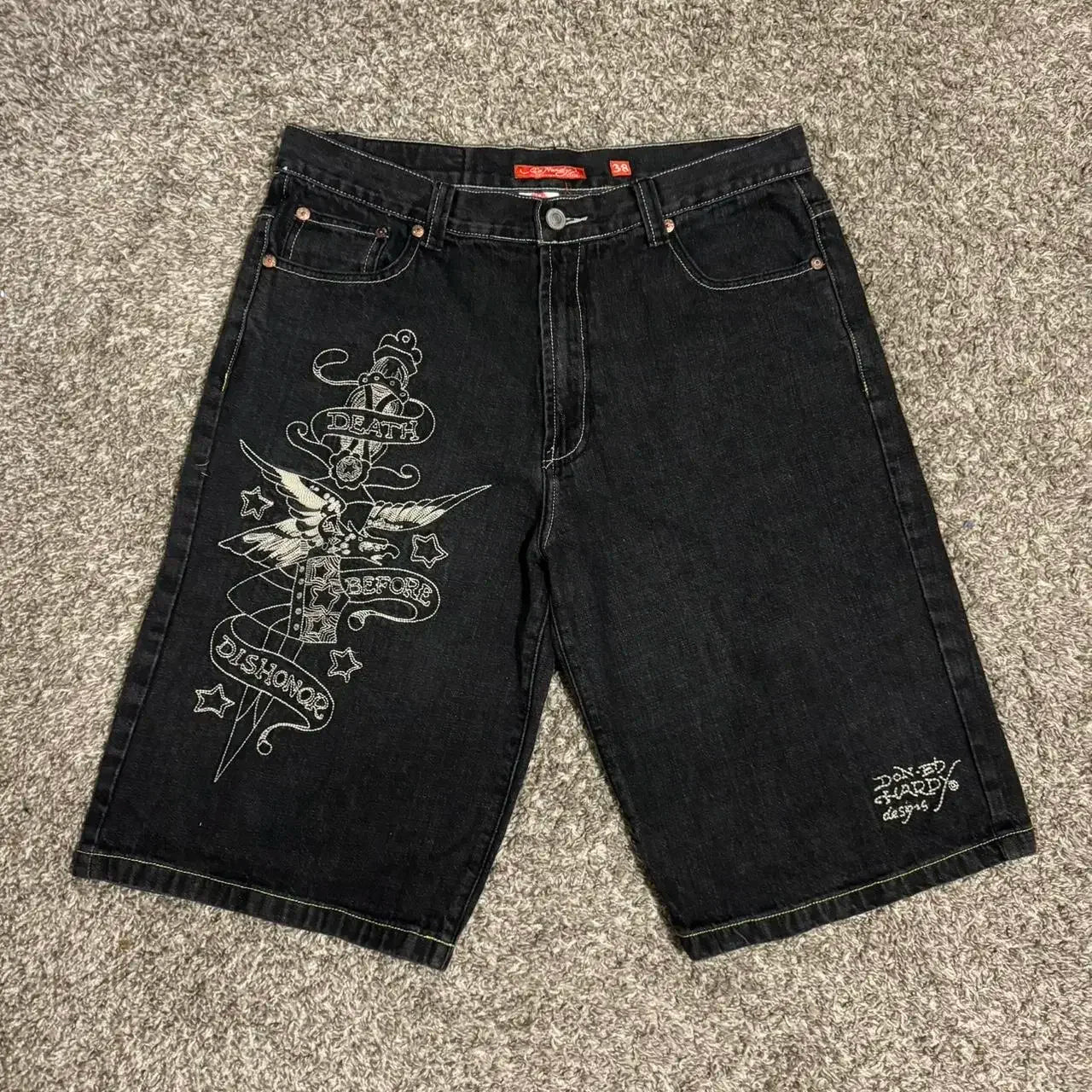 //ED hardy denim jean shorts