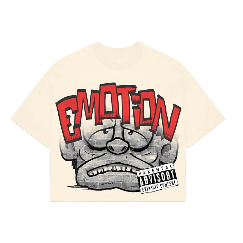 oversized emoption graphic T-shirt