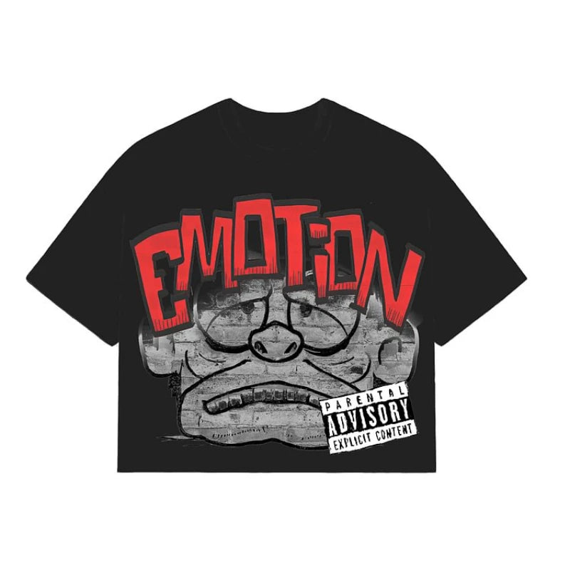 oversized emoption graphic T-shirt