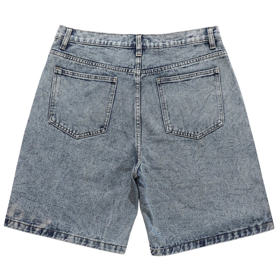 //Star denim jean shorts