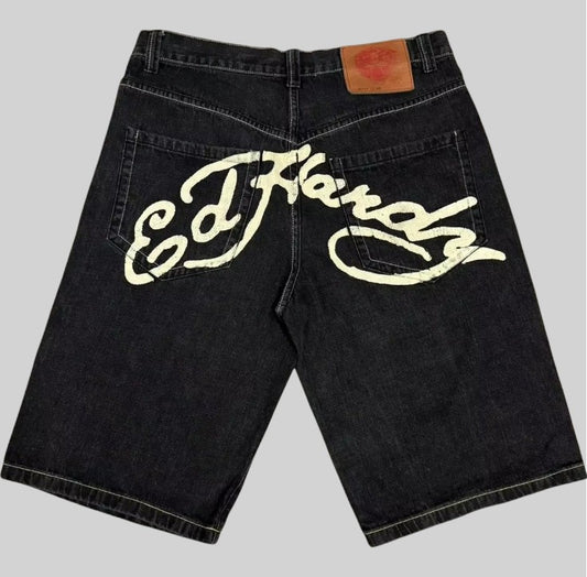 //ED hardy denim jean shorts